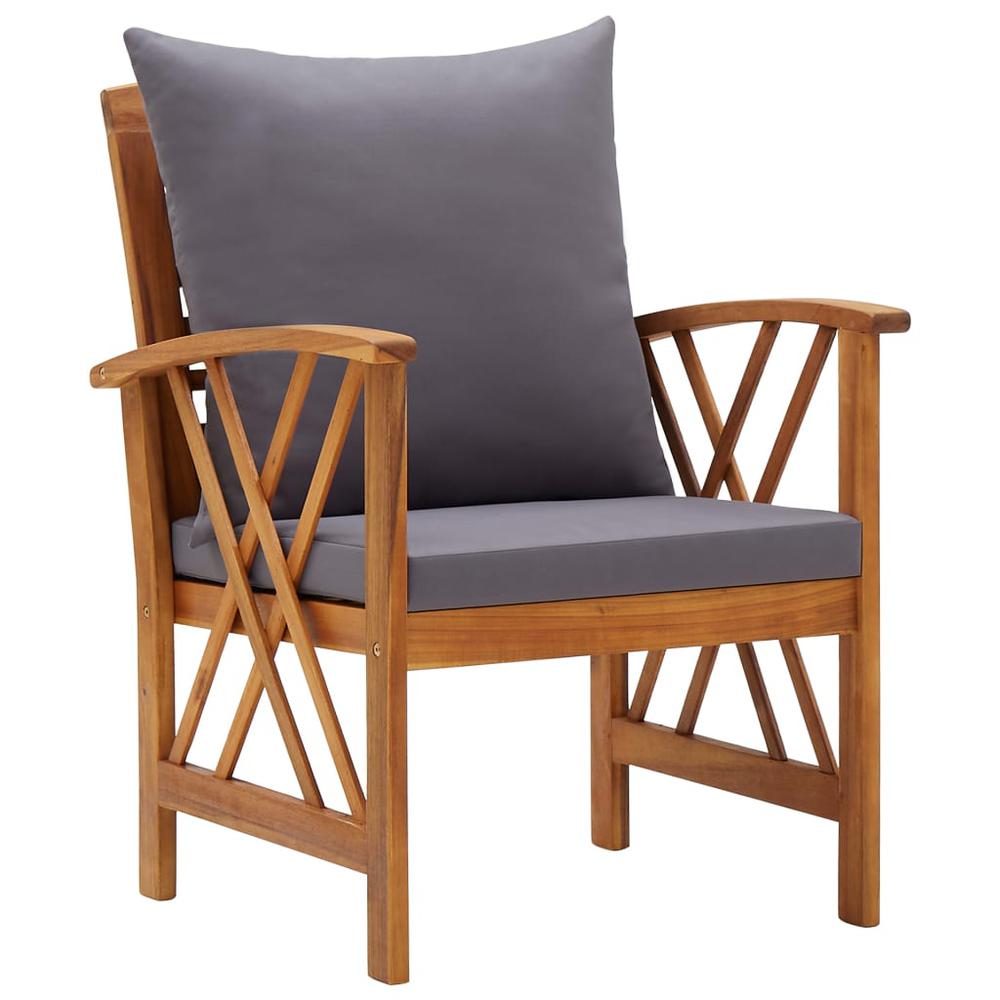 vidaXL Garden Chairs with Cushions 2 pcs Solid Acacia Wood, 310268. Picture 2