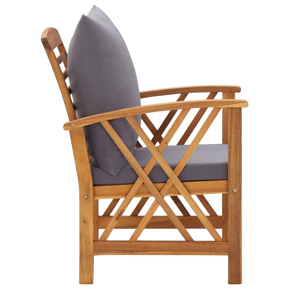 vidaXL Garden Chairs with Cushions 2 pcs Solid Acacia Wood, 310268. Picture 4