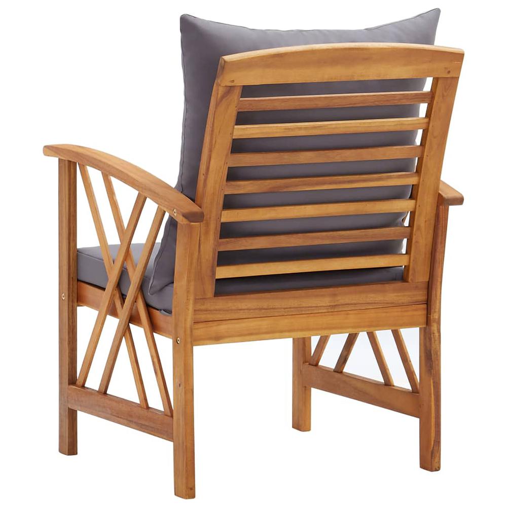 vidaXL Garden Chairs with Cushions 2 pcs Solid Acacia Wood, 310268. Picture 5