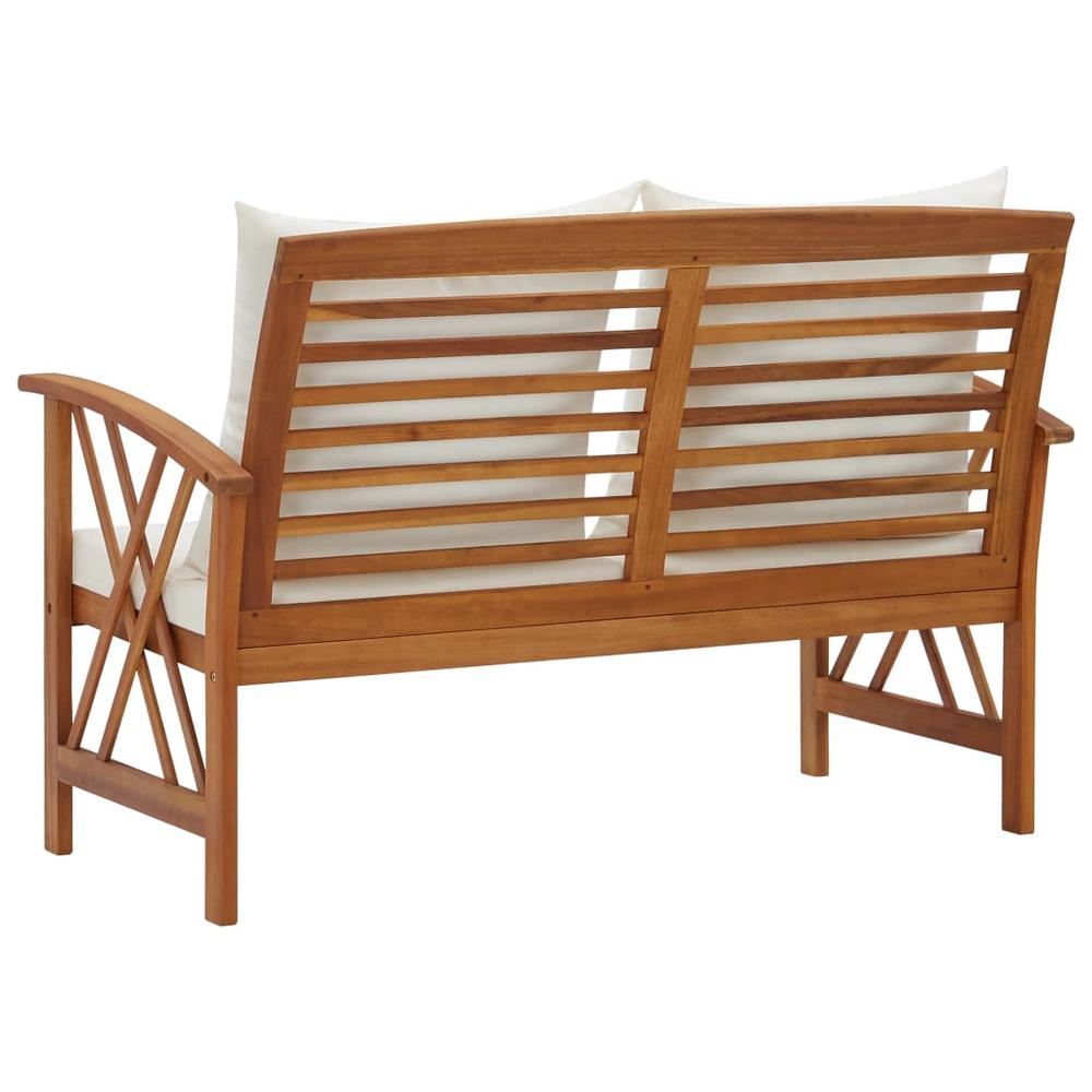 vidaXL Garden Bench with Cushions 46.9" Solid Acacia Wood, 310270. Picture 4