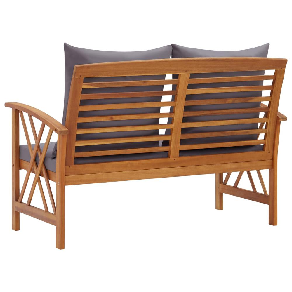 vidaXL Garden Bench with Cushions 46.9" Solid Acacia Wood, 310271. Picture 4