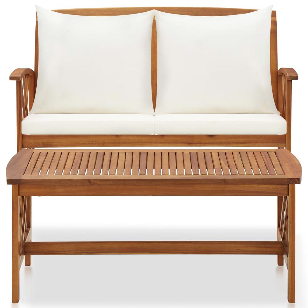 vidaXL 2 Piece Garden Lounge Set with Cushions Solid Acacia Wood, 310273. Picture 3