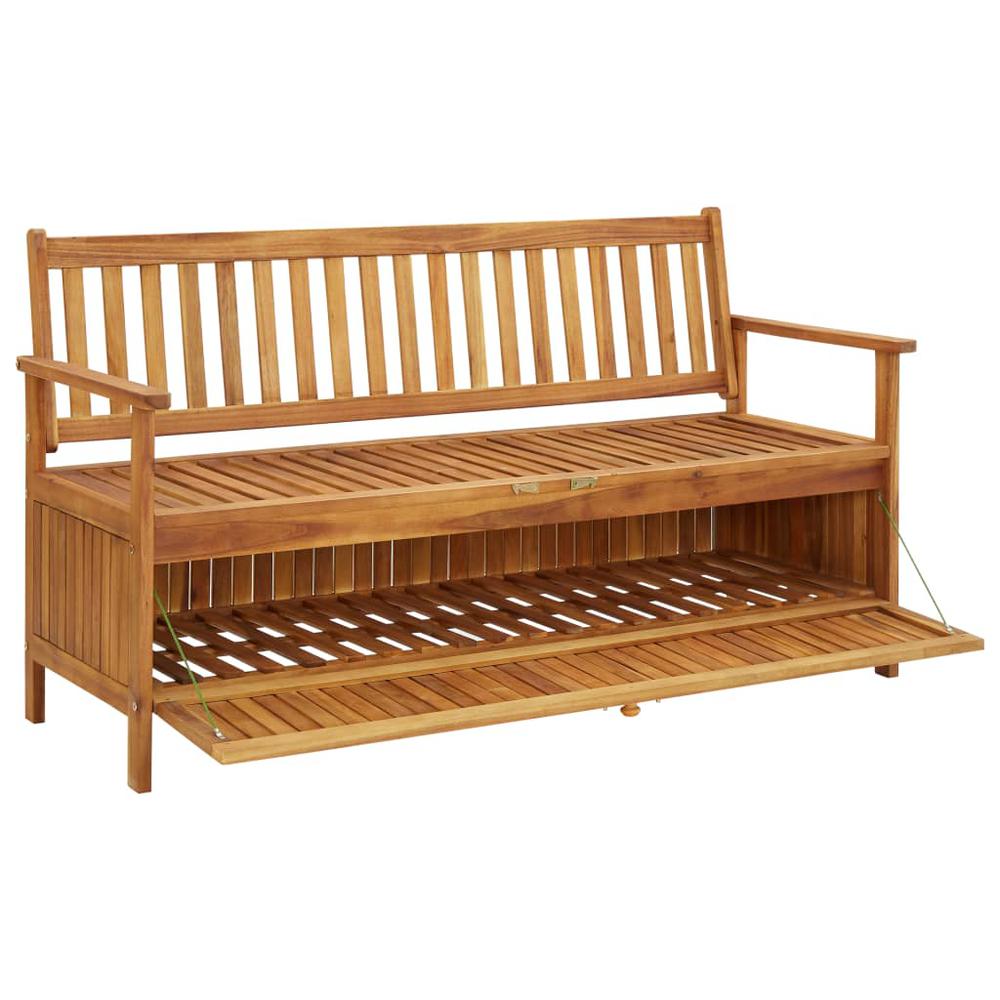 vidaXL Garden Storage Bench 58.3" Solid Acacia Wood, 310280. Picture 5