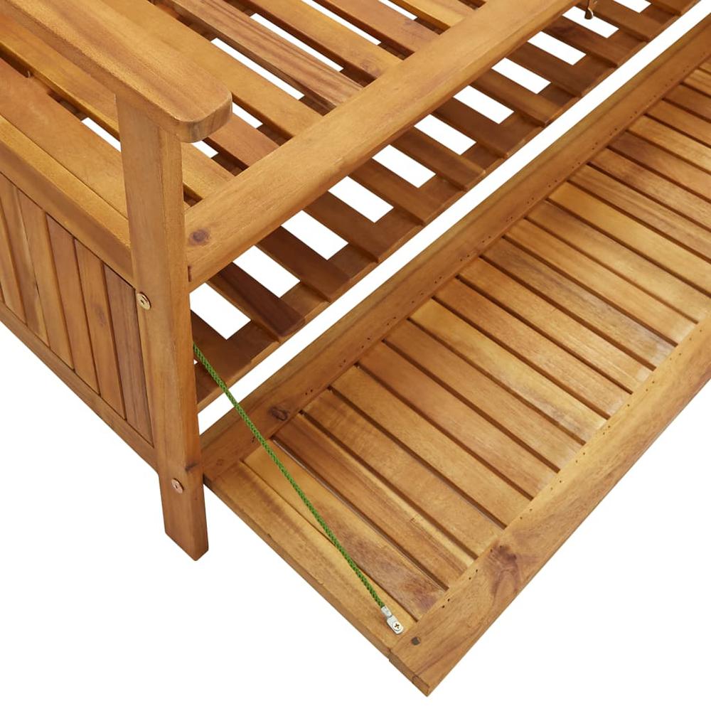 vidaXL Garden Storage Bench 58.3" Solid Acacia Wood, 310280. Picture 7