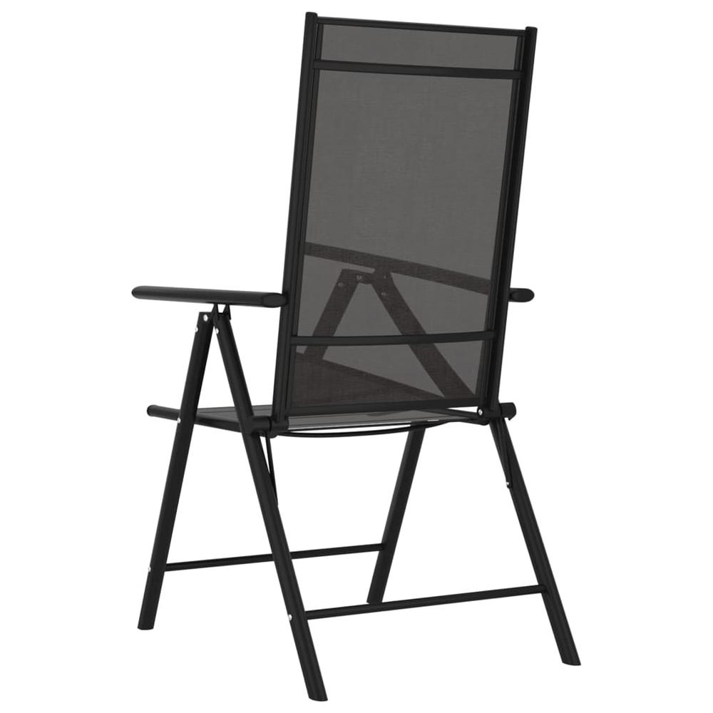 vidaXL Folding Patio Chairs 6 pcs Textilene Black, 312179. Picture 5