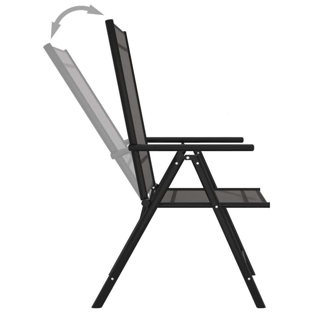 vidaXL Folding Patio Chairs 6 pcs Textilene Black, 312179. Picture 6