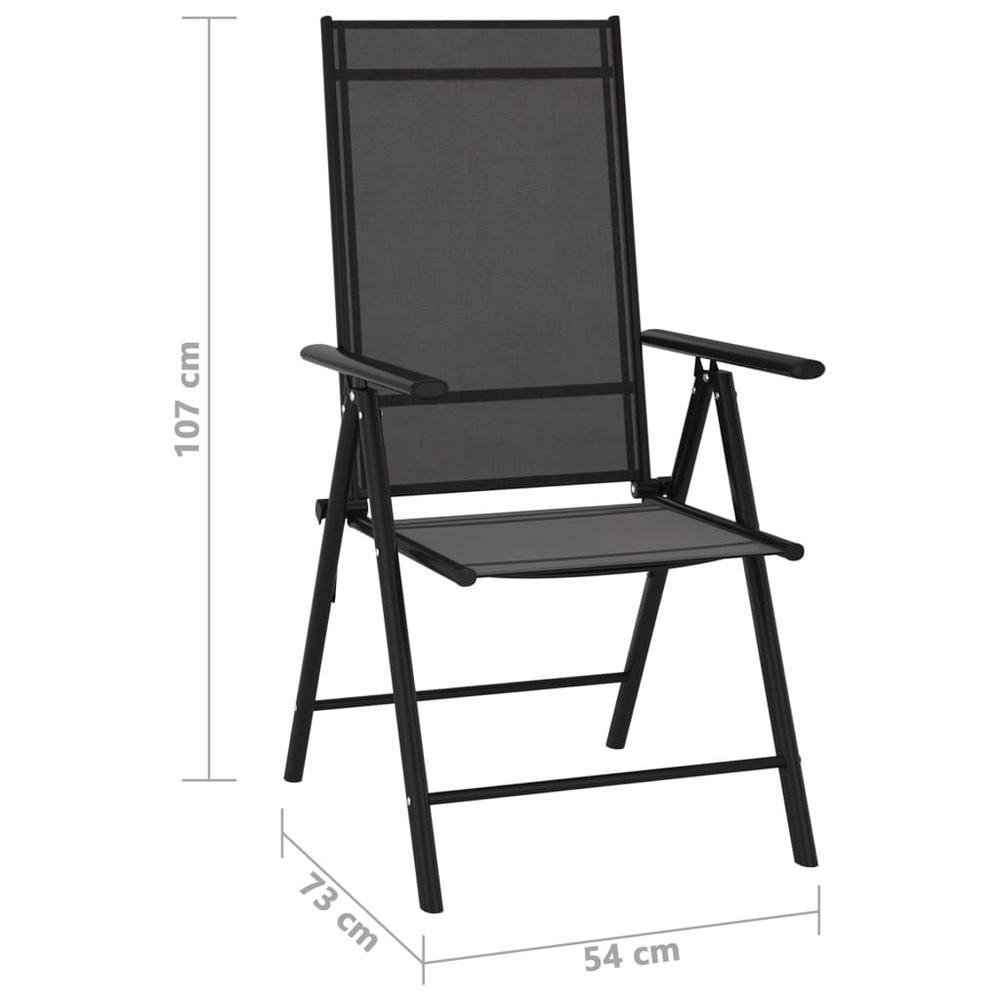 vidaXL Folding Patio Chairs 6 pcs Textilene Black, 312179. Picture 8