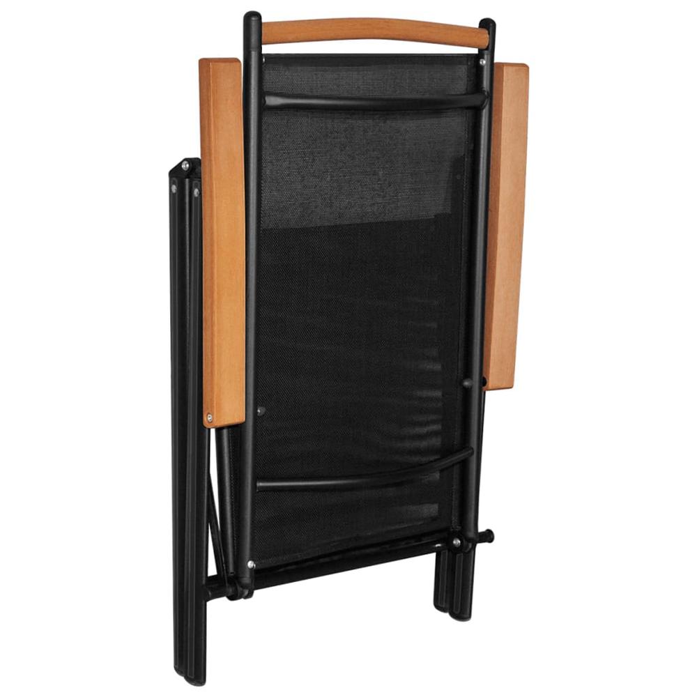 vidaXL Folding Patio Chairs 6 pcs Textilene Black, 312187. Picture 5