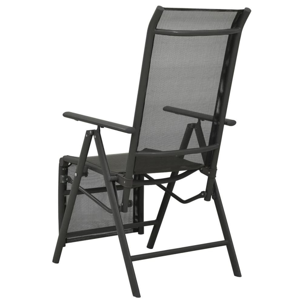 vidaXL Reclining Patio Chairs 2pcs Textilene and Aluminum Black. Picture 5