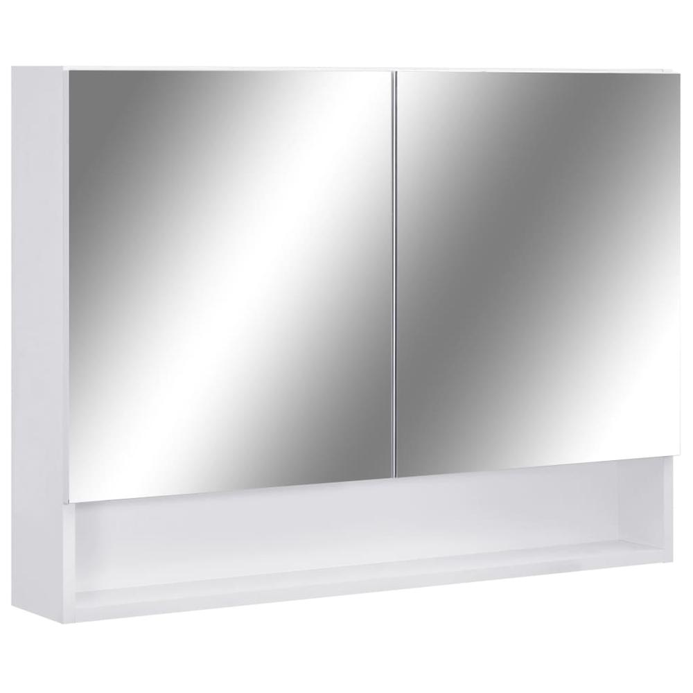 LED Bathroom Mirror Cabinet White 31.5"x5.9"x23.6" MDF. Picture 1