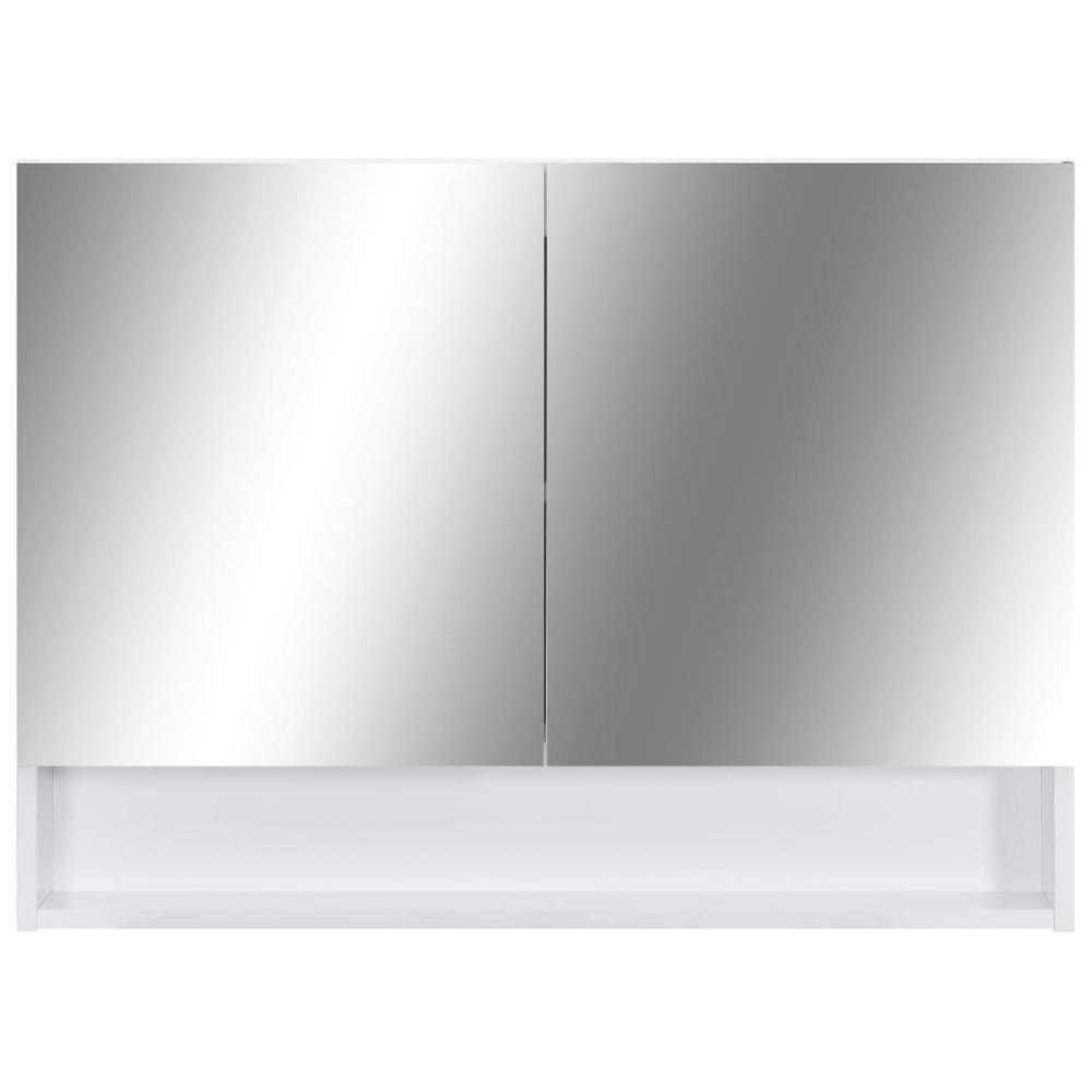 LED Bathroom Mirror Cabinet White 31.5"x5.9"x23.6" MDF. Picture 3