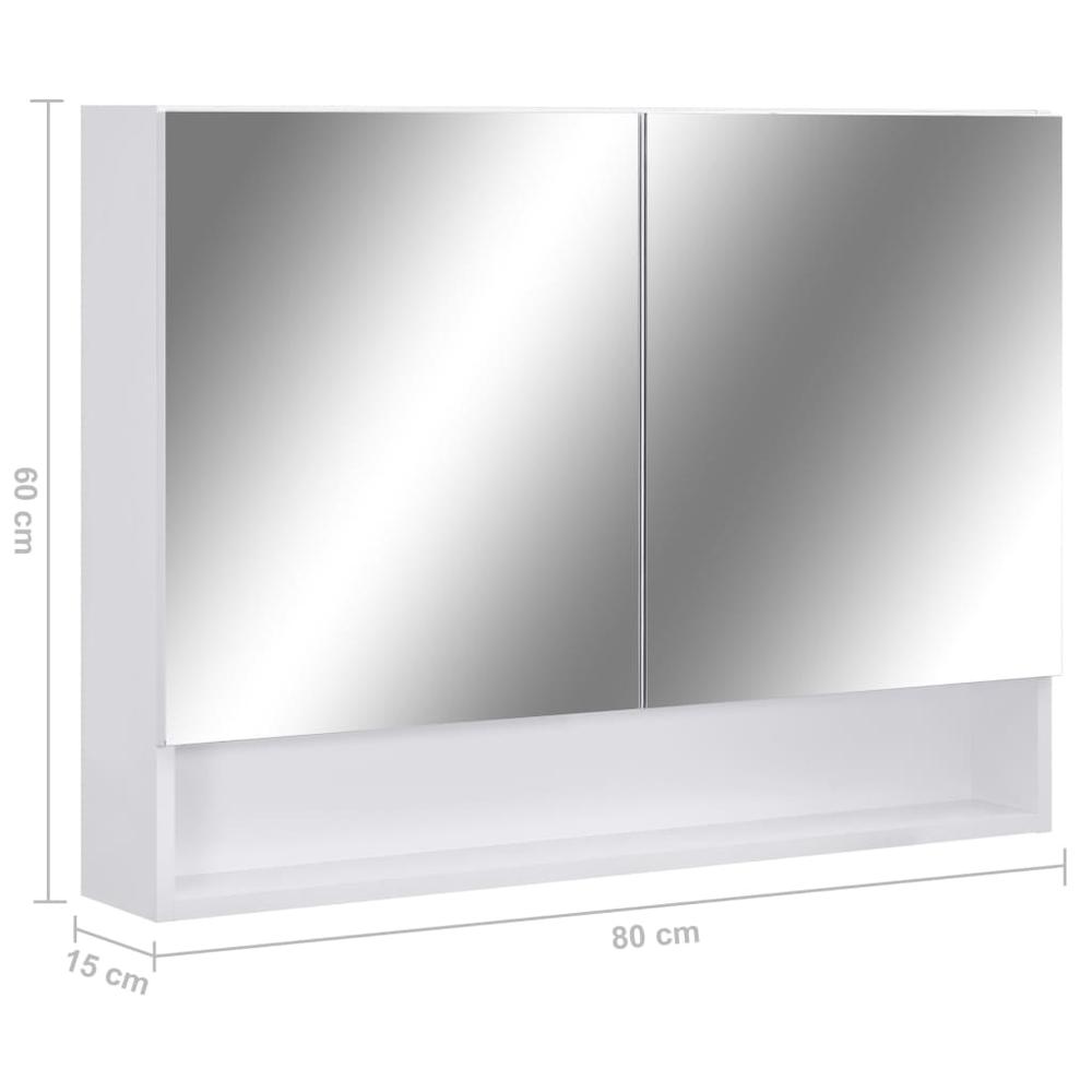 LED Bathroom Mirror Cabinet White 31.5"x5.9"x23.6" MDF. Picture 8