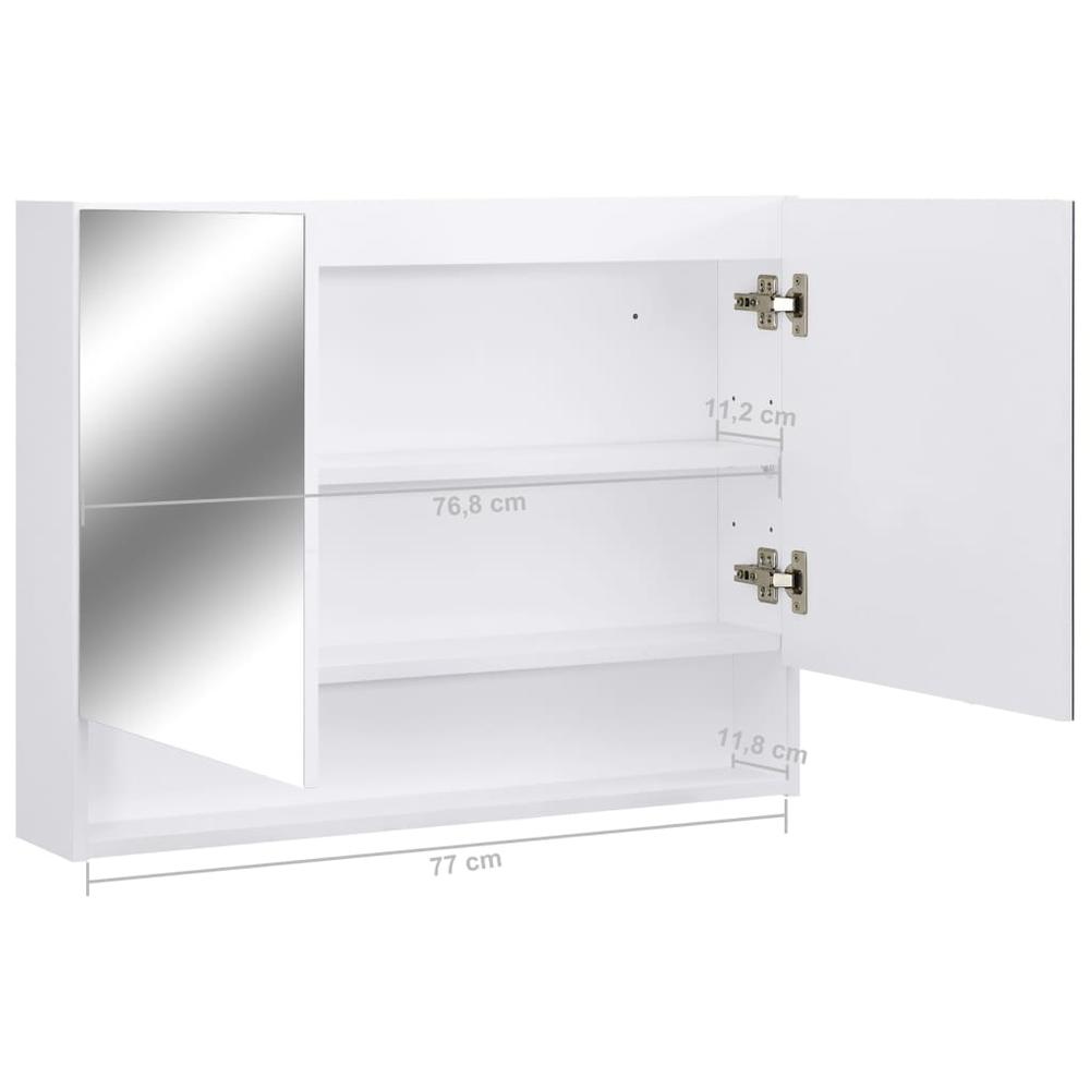 LED Bathroom Mirror Cabinet White 31.5"x5.9"x23.6" MDF. Picture 9