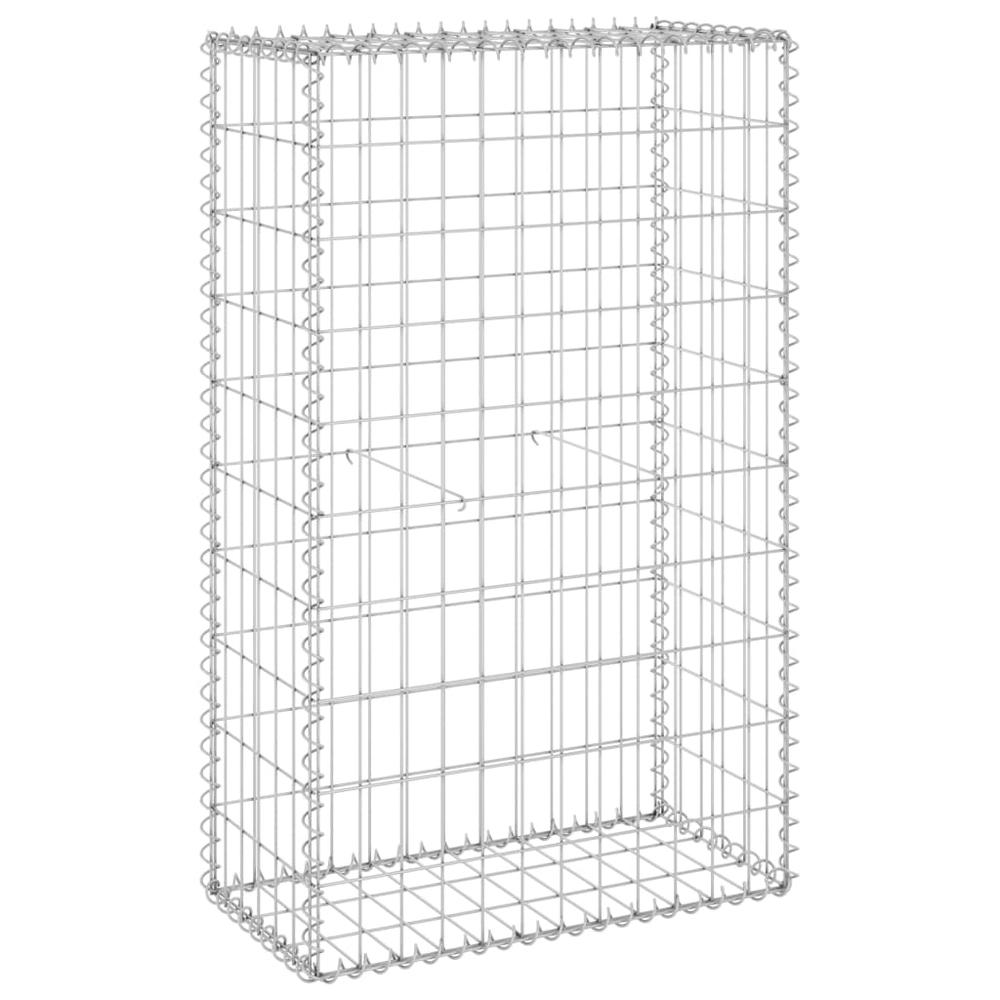 vidaXL Gabion Wall with Covers Galvanized Steel 23.6"x11.8"x39.4", 147811. Picture 2