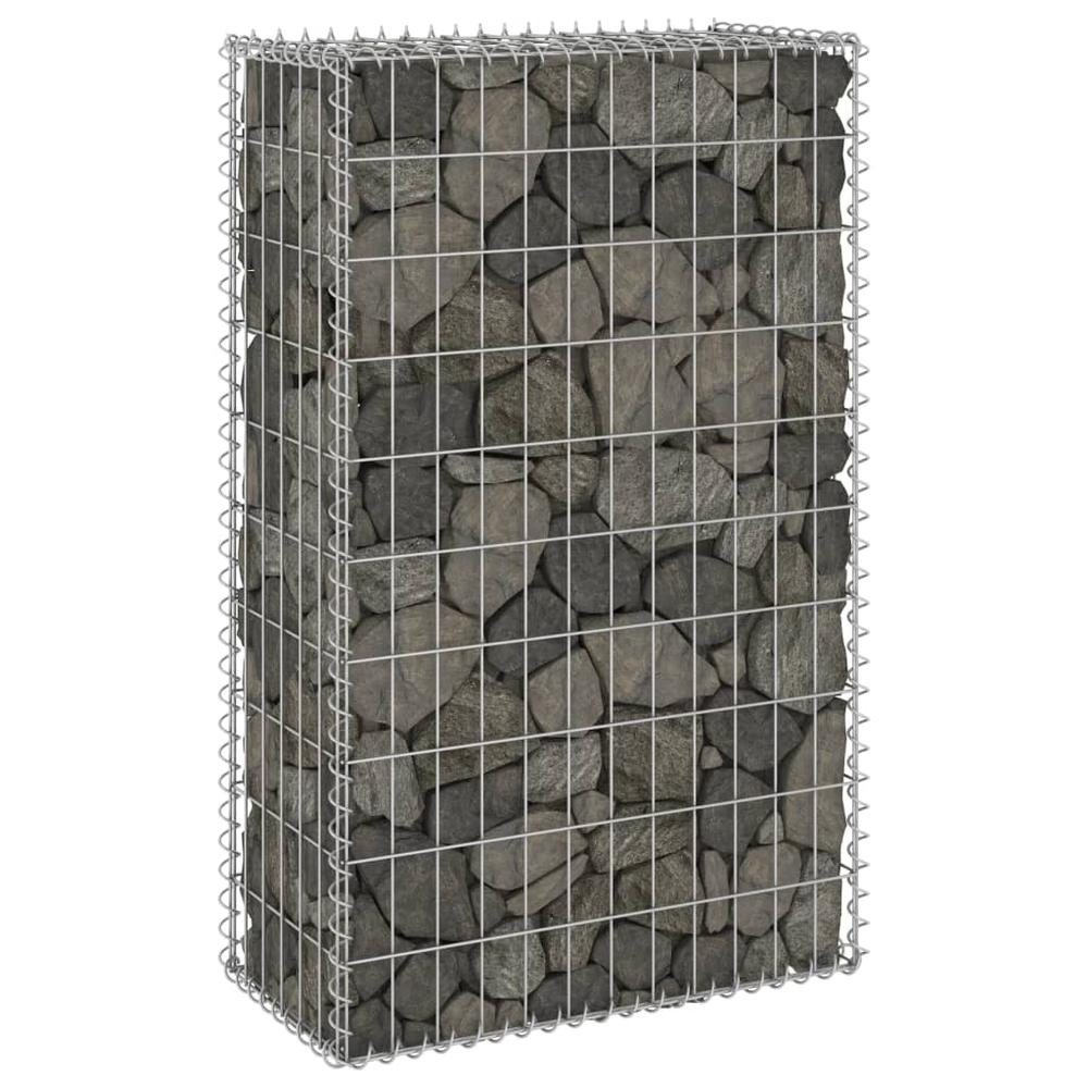 vidaXL Gabion Wall with Covers Galvanized Steel 23.6"x11.8"x39.4", 147811. Picture 1