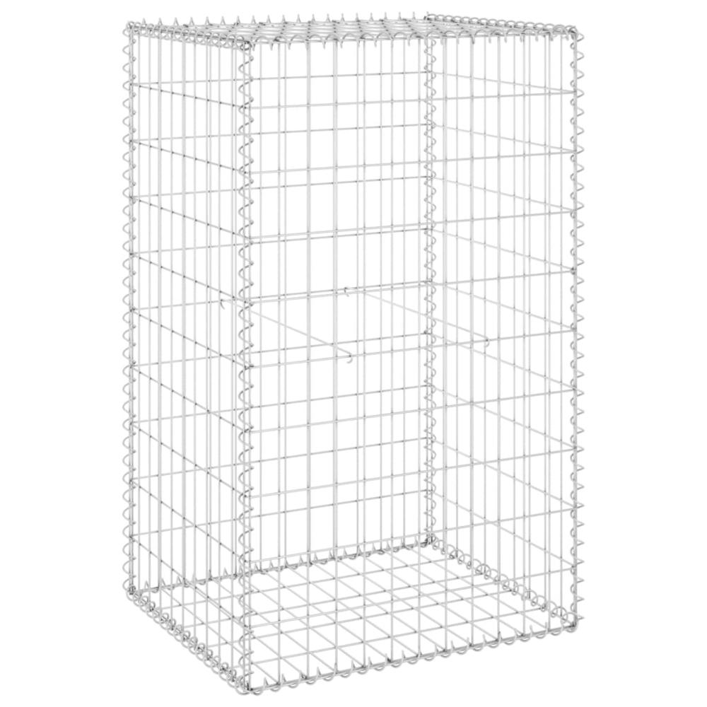 vidaXL Gabion Wall with Covers Galvanized Steel 23.6"x19.7"x39.4", 147812. Picture 2