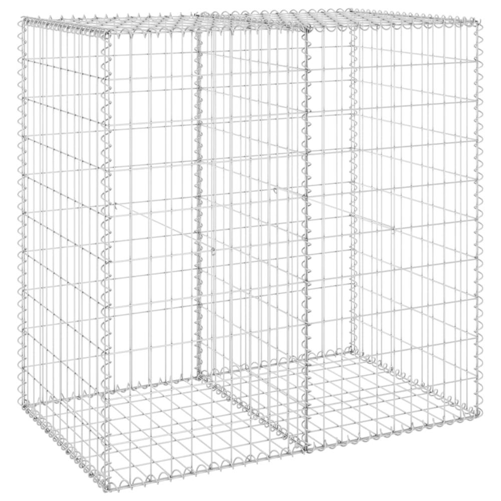 vidaXL Gabion Wall with Covers Galvanized Steel 39.4"x23.6"x39.4", 147813. Picture 2
