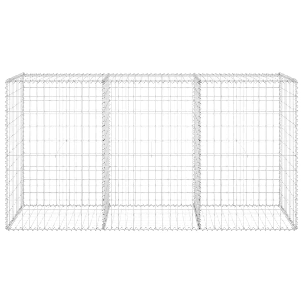 vidaXL Gabion Wall with Covers Galvanized Steel 78.7"x23.6"x39.4", 147815. Picture 3