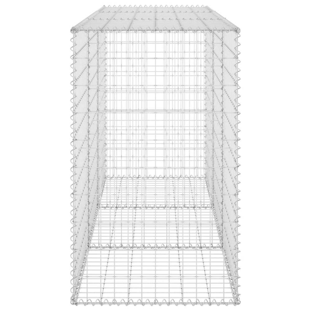 vidaXL Gabion Wall with Covers Galvanized Steel 78.7"x23.6"x39.4", 147815. Picture 4