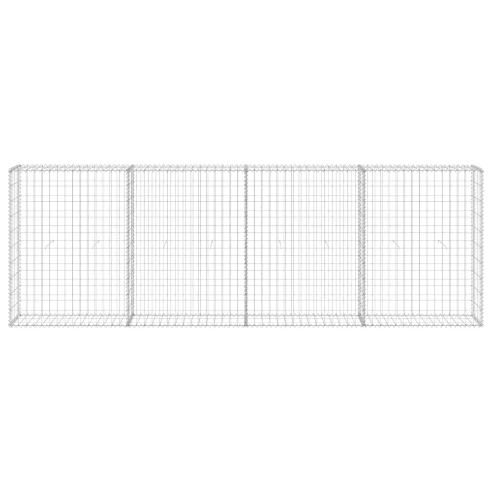 vidaXL Gabion Wall with Covers Galvanized Steel 118.1"x11.8"x39.4", 147821. Picture 3