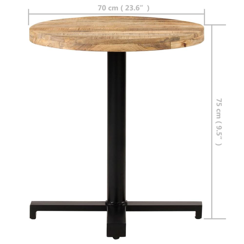 vidaXL Bistro Table Round Ã˜27.6"x29.5" Rough Mango Wood. Picture 6