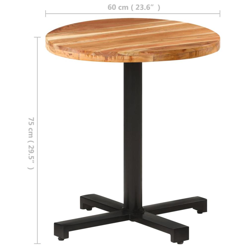 vidaXL Bistro Table Round Ã˜27.6"x29.5" Solid Acacia Wood. Picture 6