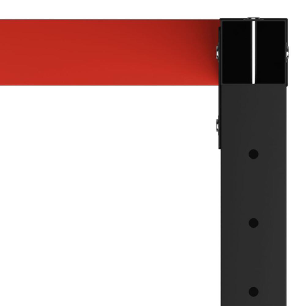 vidaXL Work Bench Frame Metal 59.1"x22.4"x31.1" Black and Red, 147929. Picture 6