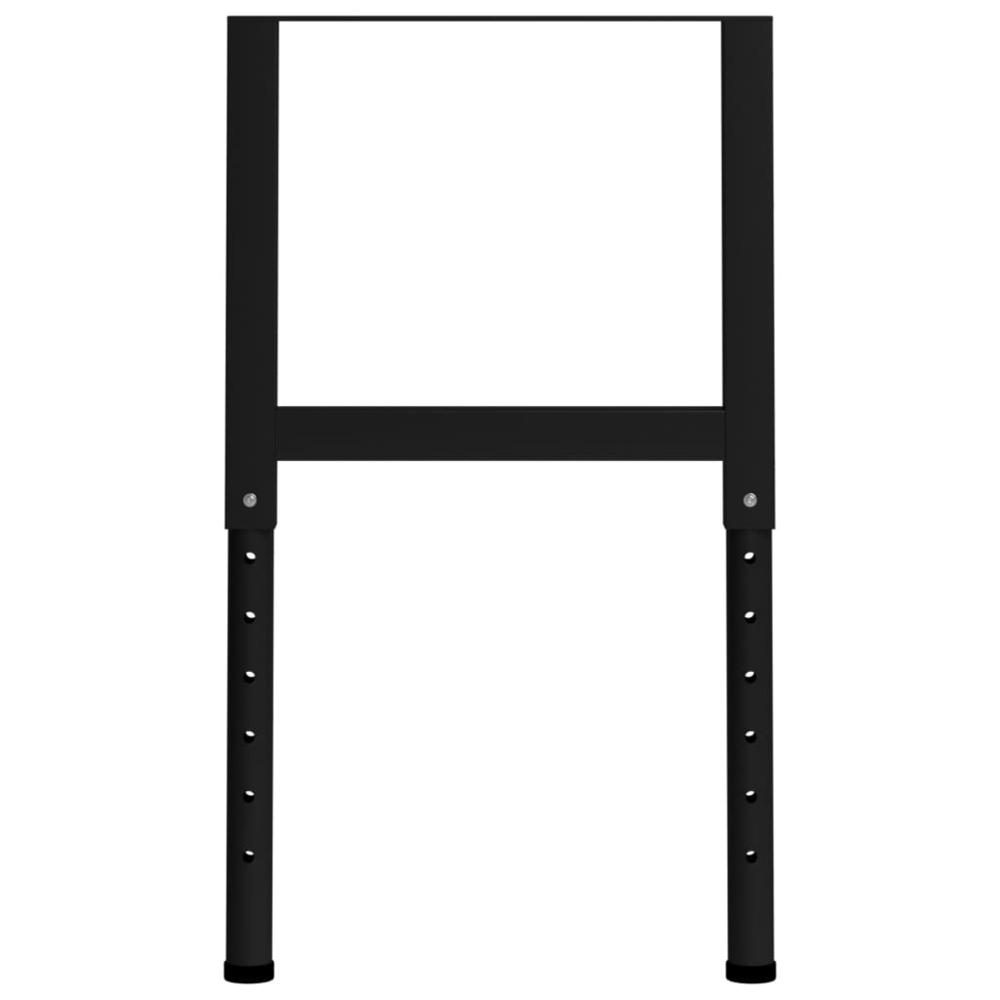 vidaXL Adjustable Work Bench Frames 2 pcs Metal 21.7"x(27.2"-37.6") Black, 147931. Picture 4