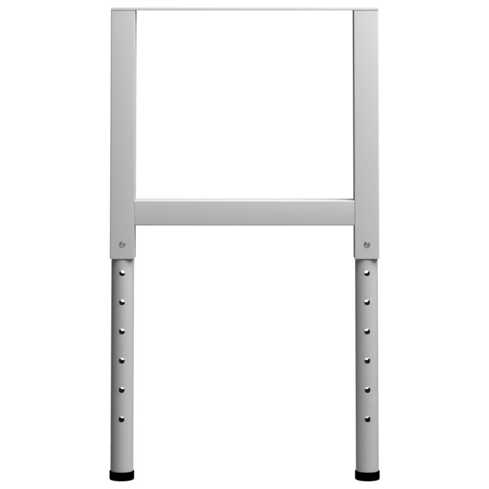 vidaXL Adjustable Work Bench Frames 2 pcs Metal 21.7"x(27.2"-37.6") Gray, 147932. Picture 4