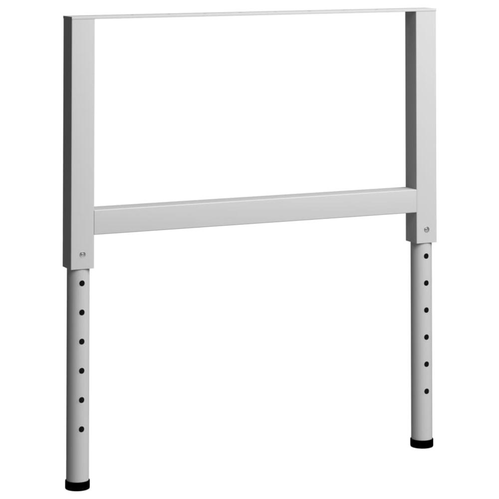 vidaXL Adjustable Work Bench Frames 2 pcs Metal 33.5"x(27.2"-37.6") Gray, 147934. Picture 3