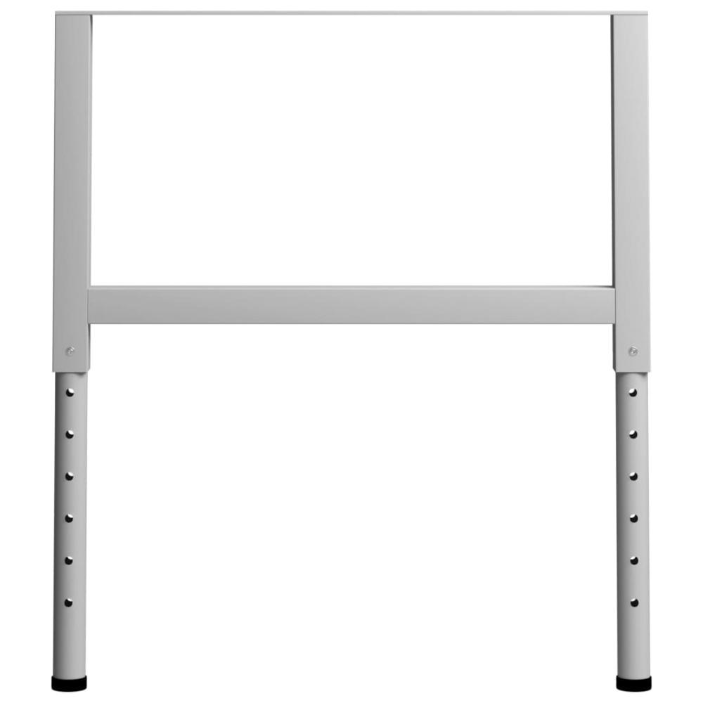 vidaXL Adjustable Work Bench Frames 2 pcs Metal 33.5"x(27.2"-37.6") Gray, 147934. Picture 4