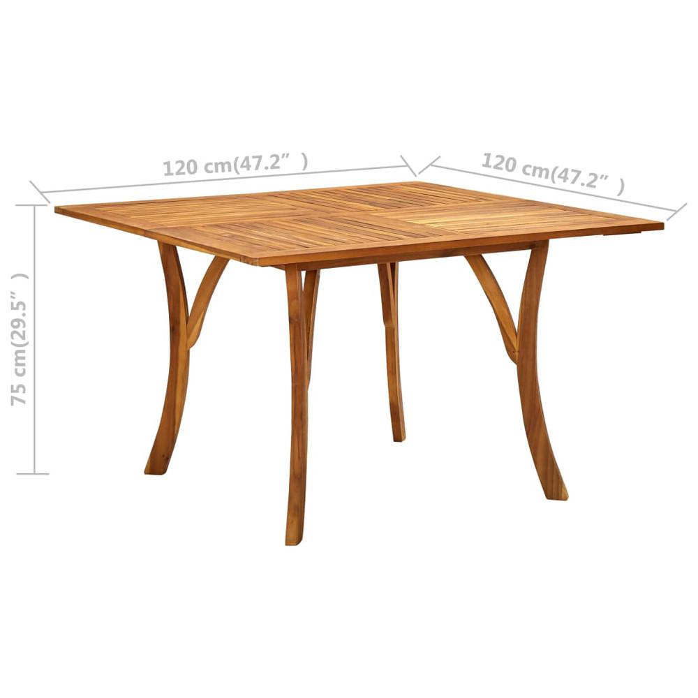 vidaXL Garden Table 47.2"x47.2"x29.5" Solid Acacia Wood 0622. Picture 5
