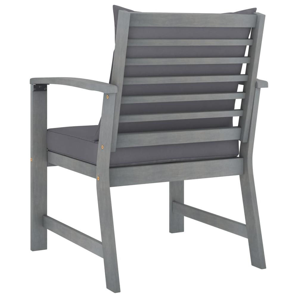 vidaXL Garden Chairs 2 pcs with Dark Gray Cushions Solid Acacia Wood 1827. Picture 4