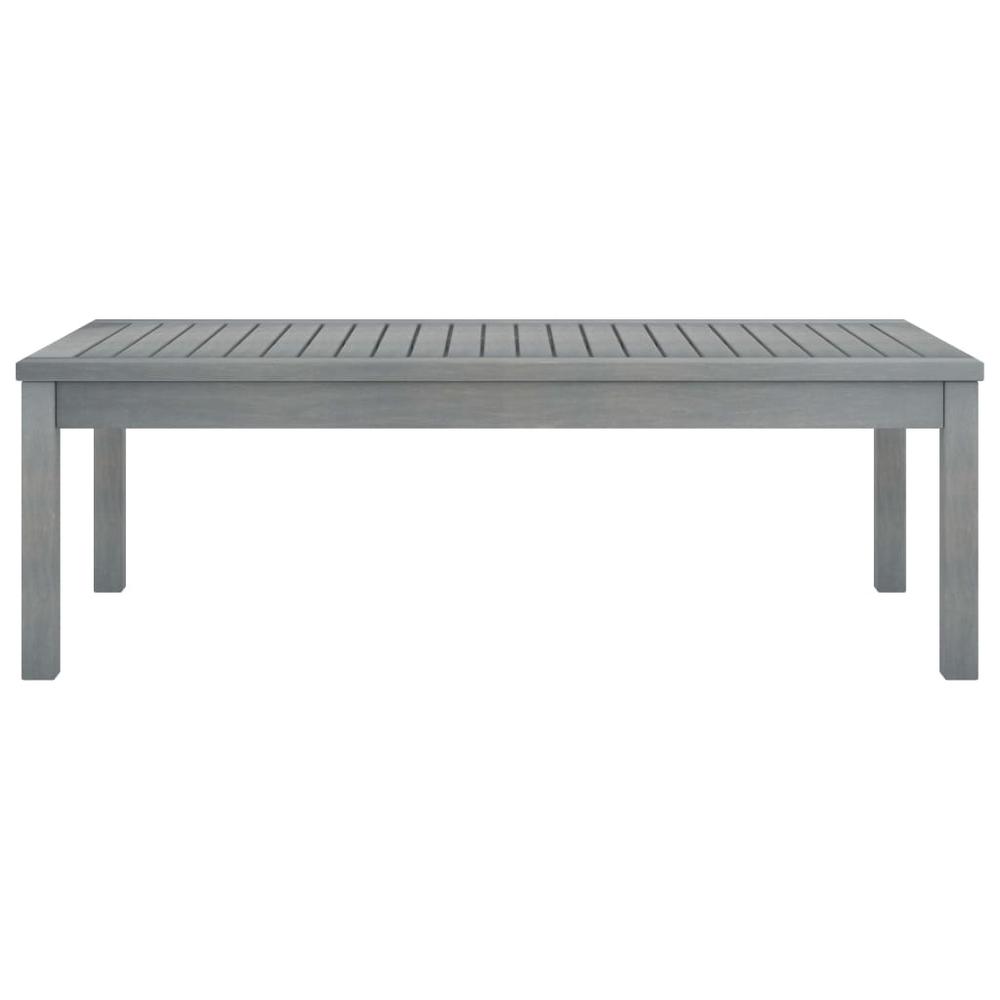 vidaXL Coffee Table 39.4"x19.7"x13" Gray Solid Acacia Wood 1828. Picture 2