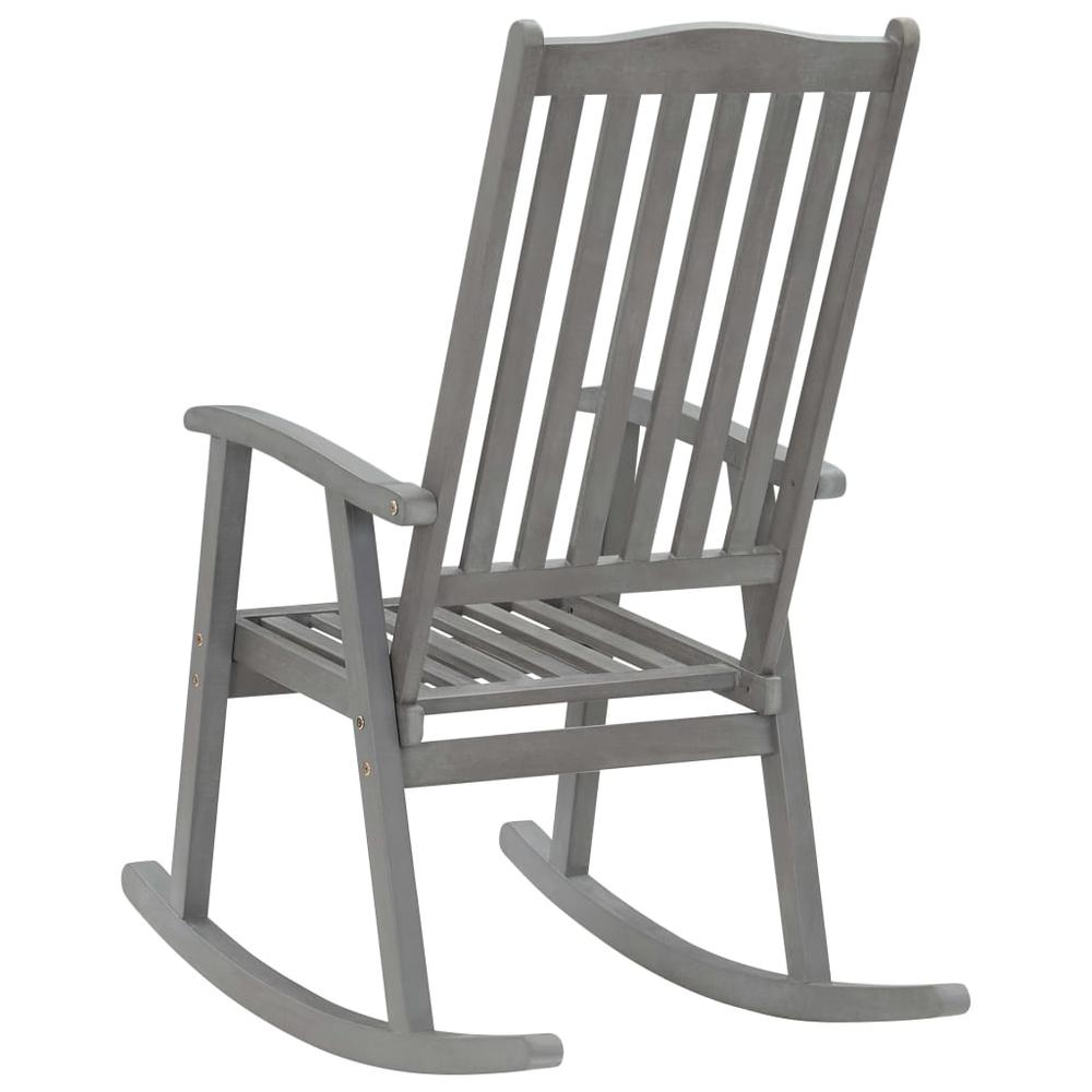 vidaXL Rocking Chair Gray Solid Acacia Wood 1845. Picture 4