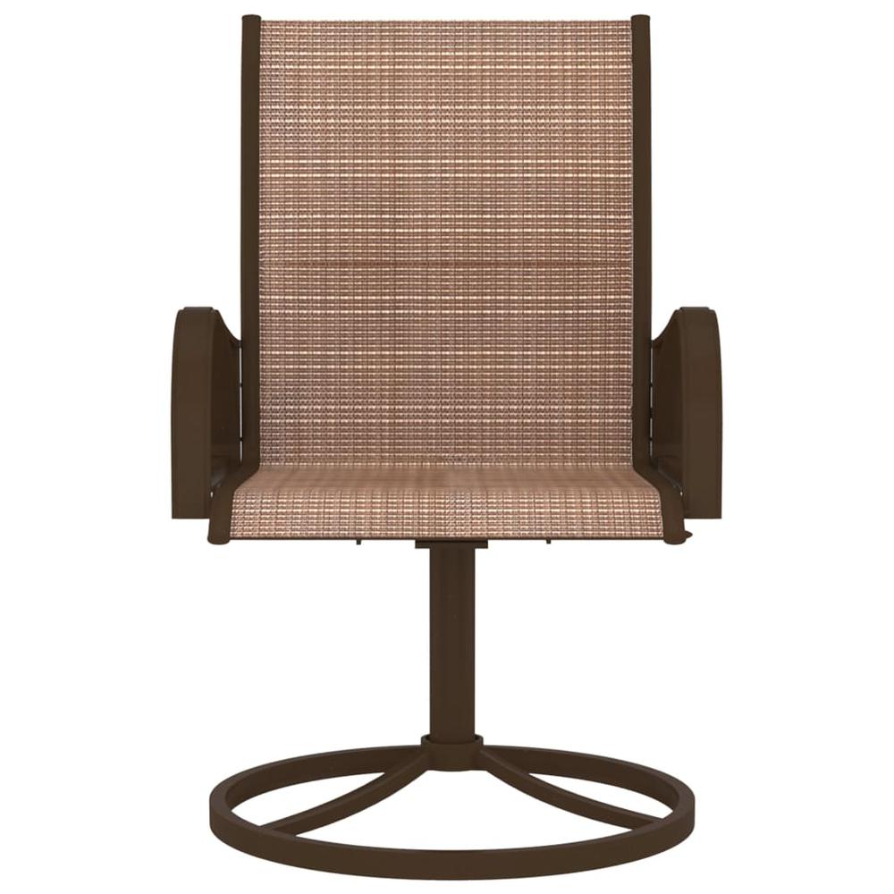 vidaXL Garden Swivel Chairs 2 pcs Textilene and Steel Brown, 312278. Picture 4