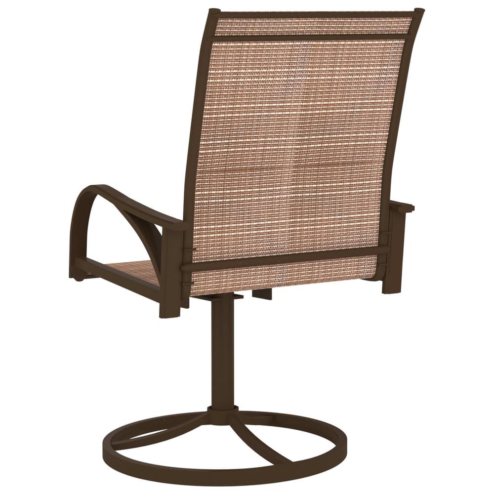 vidaXL Garden Swivel Chairs 2 pcs Textilene and Steel Brown, 312278. Picture 6