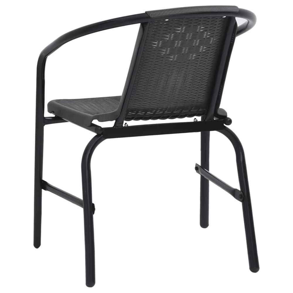 vidaXL Patio Chairs 2 pcs Plastic Rattan and Steel 242.5 lb. Picture 5