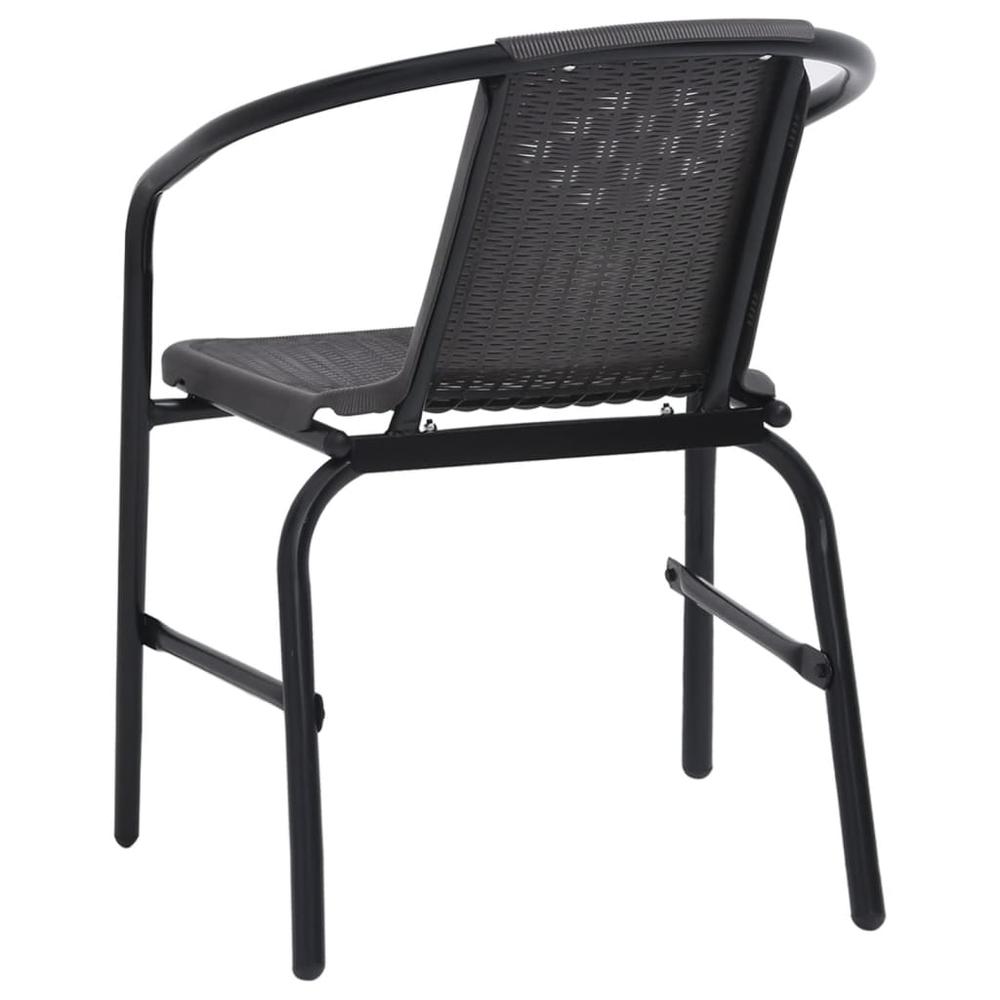vidaXL Patio Chairs 4 pcs Plastic Rattan and Steel 242.5 lb. Picture 5