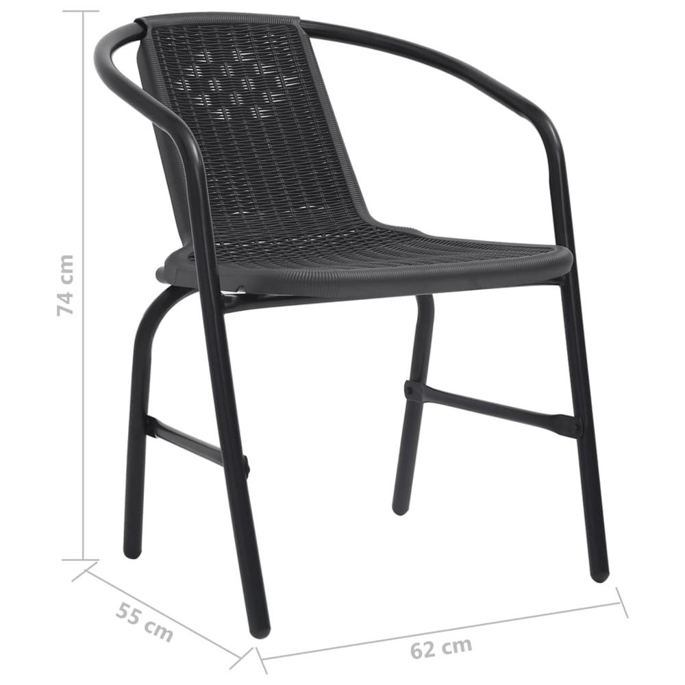 vidaXL Patio Chairs 4 pcs Plastic Rattan and Steel 242.5 lb. Picture 8