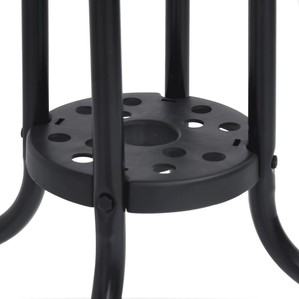 vidaXL Patio Table Black 27.6"x27.6"x27.6" Steel. Picture 5