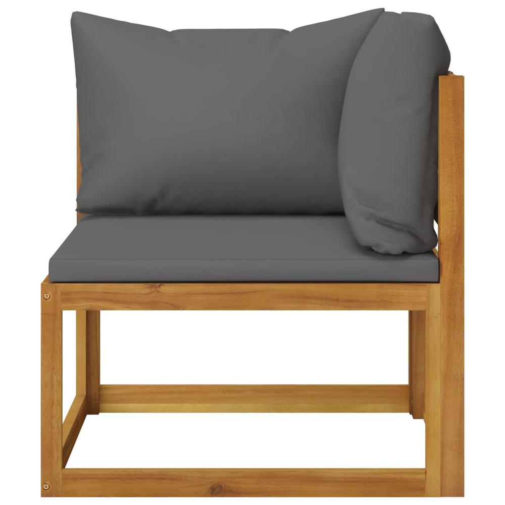 vidaXL 2 Piece Sofa Set with Dark Gray Cushions Solid Acacia Wood, 311856. Picture 2