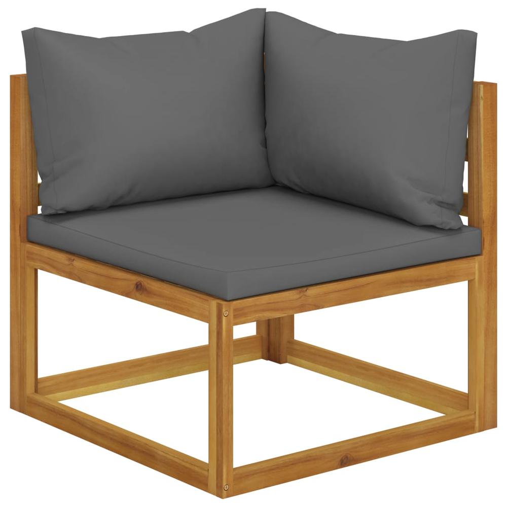 vidaXL 2 Piece Sofa Set with Dark Gray Cushions Solid Acacia Wood, 311856. Picture 3