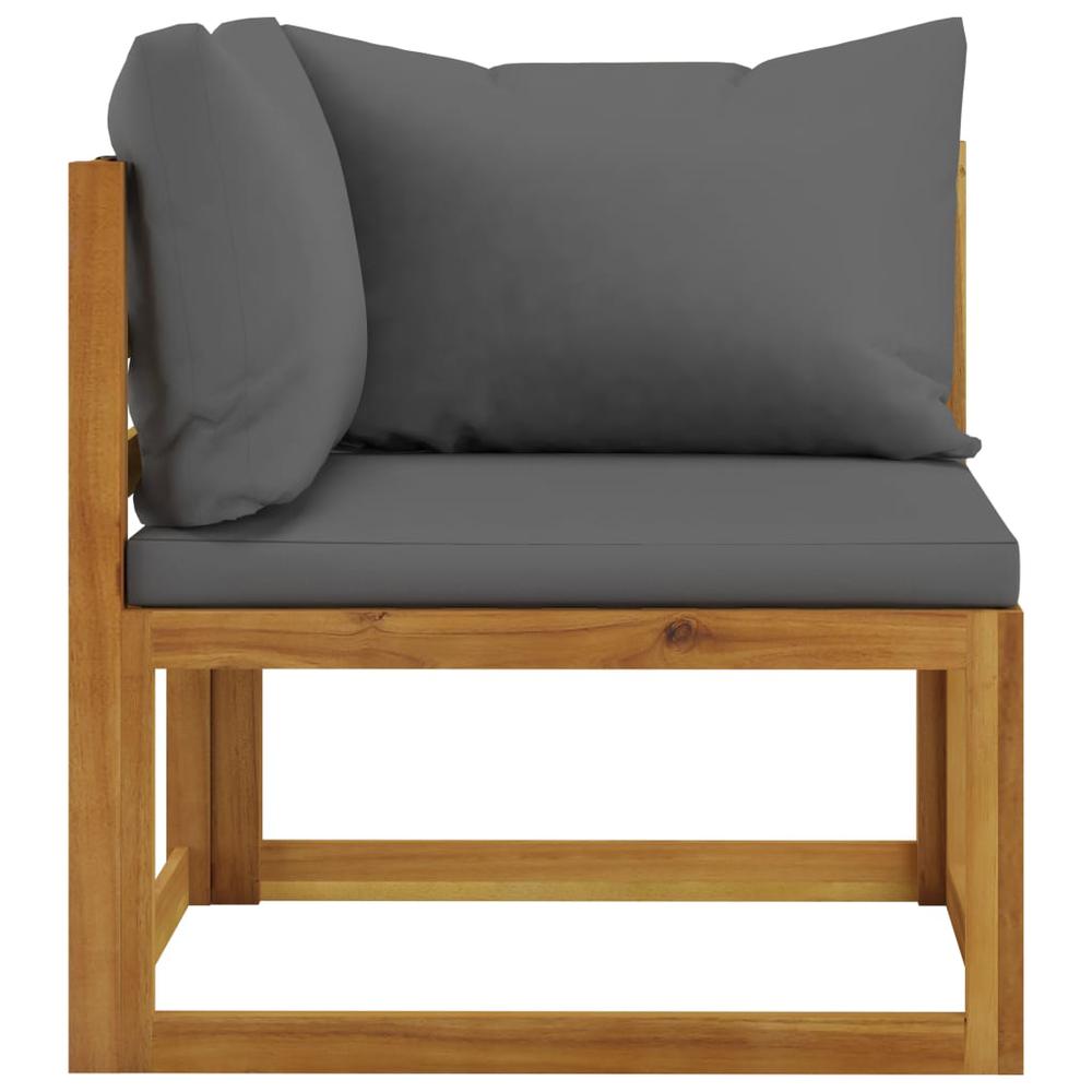 vidaXL 2 Piece Sofa Set with Dark Gray Cushions Solid Acacia Wood, 311856. Picture 4