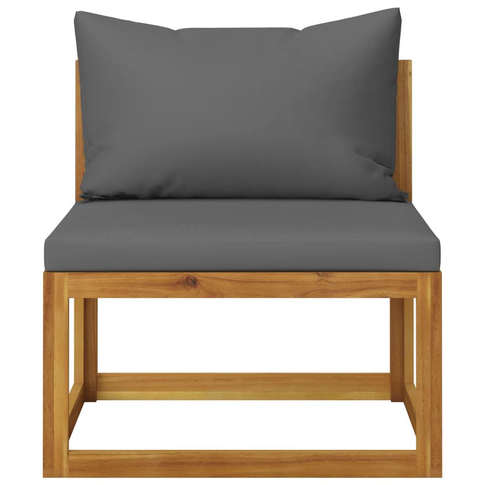 vidaXL 2 Piece Sofa Set with Dark Gray Cushions Solid Acacia Wood, 311856. Picture 7