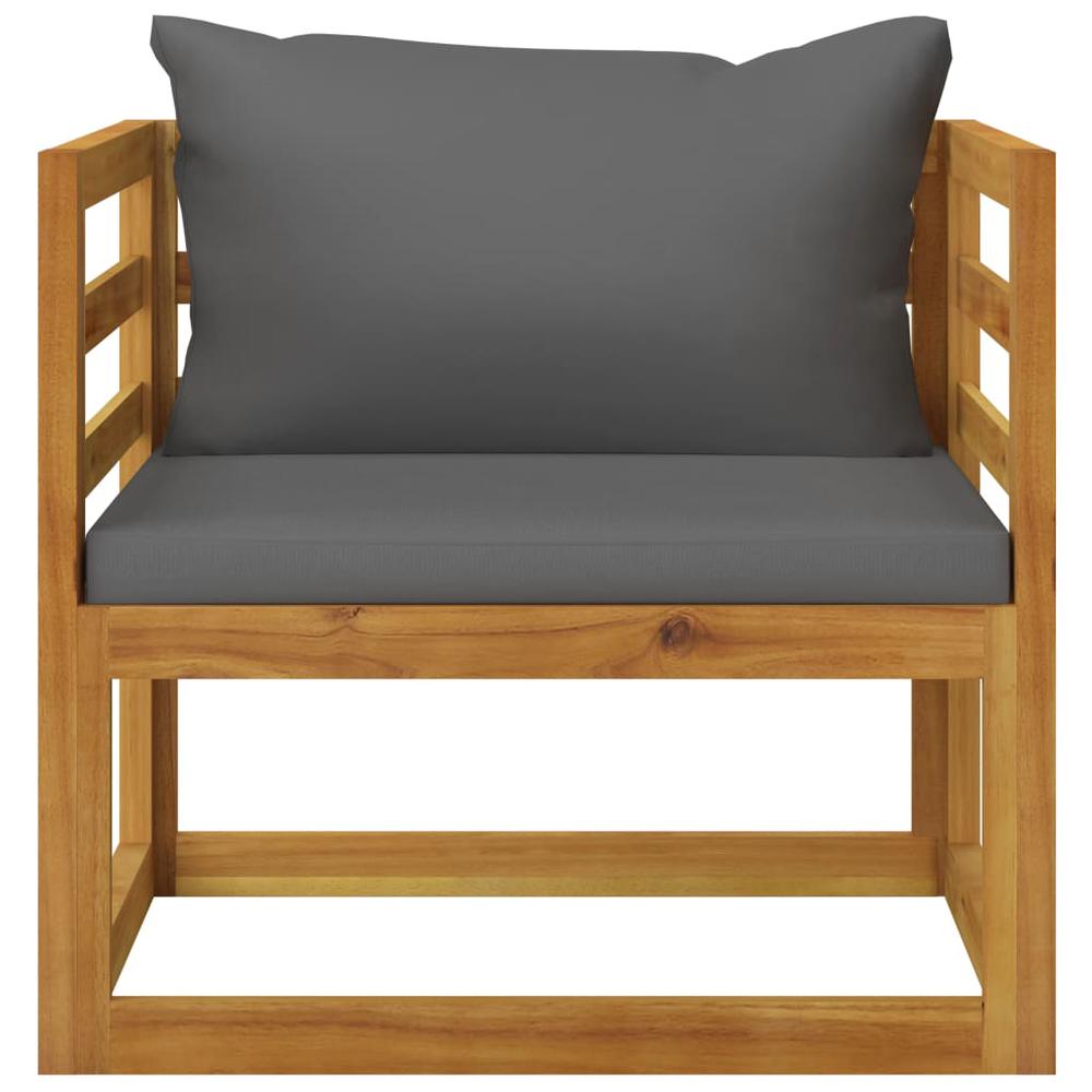vidaXL Garden Chair with Dark Gray Cushions Solid Acacia Wood, 311867. Picture 2