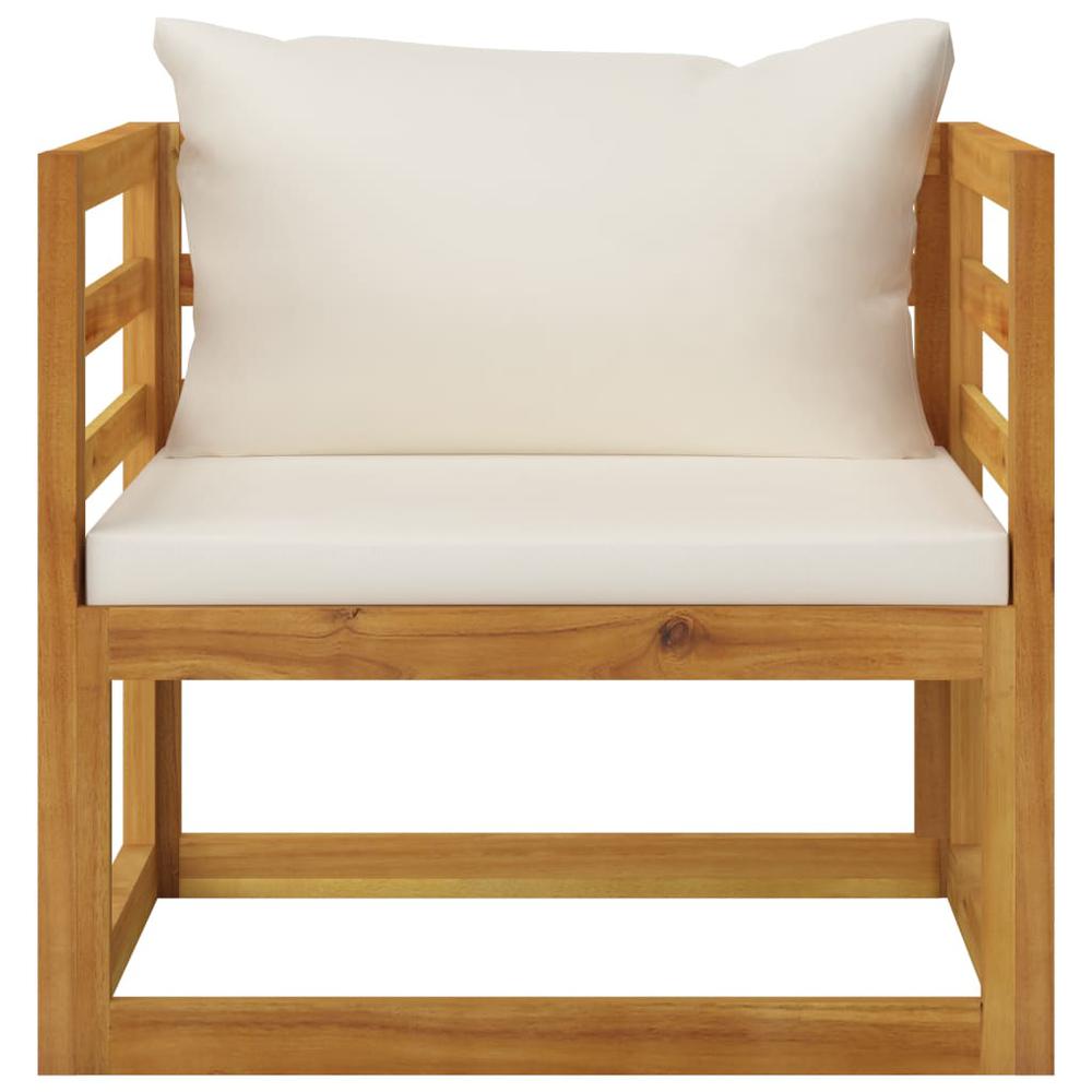 vidaXL Garden Chair with Cream Cushions Solid Acacia Wood, 311868. Picture 2