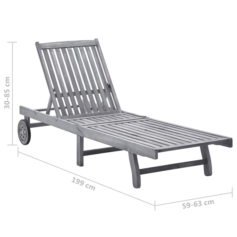 vidaXL Sun Lounger Solid Acacia Wood, 311872. Picture 8
