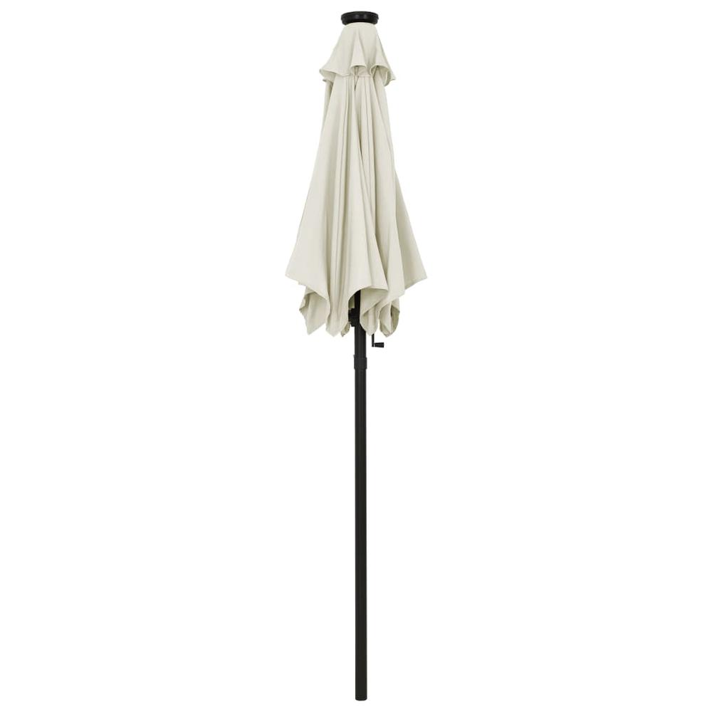 Parasol with LED Lights Sand 78.7"x83.1" Aluminum. Picture 2