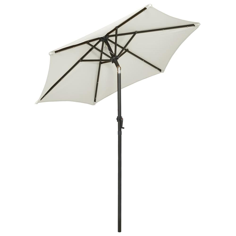 Parasol with LED Lights Sand 78.7"x83.1" Aluminum. Picture 3